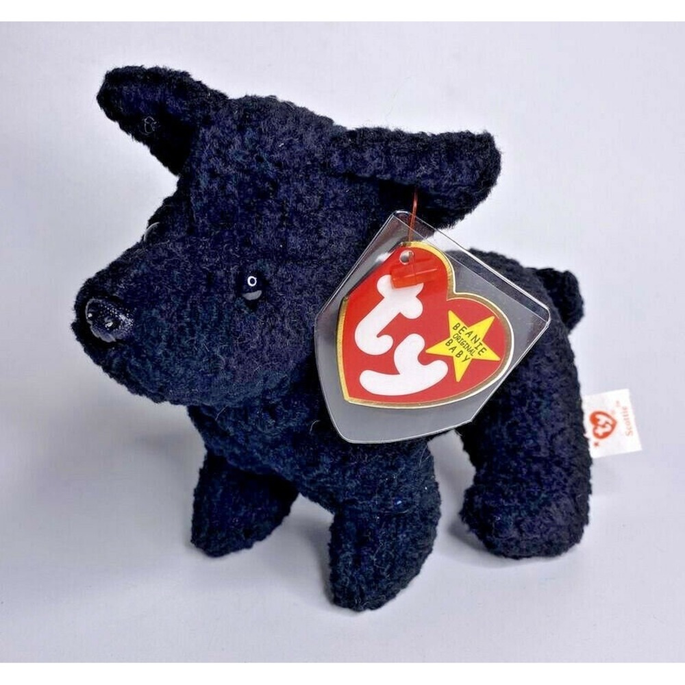 1996 Ty Beanie Baby Scottie Retired Terrier Dog Black Plush BB14